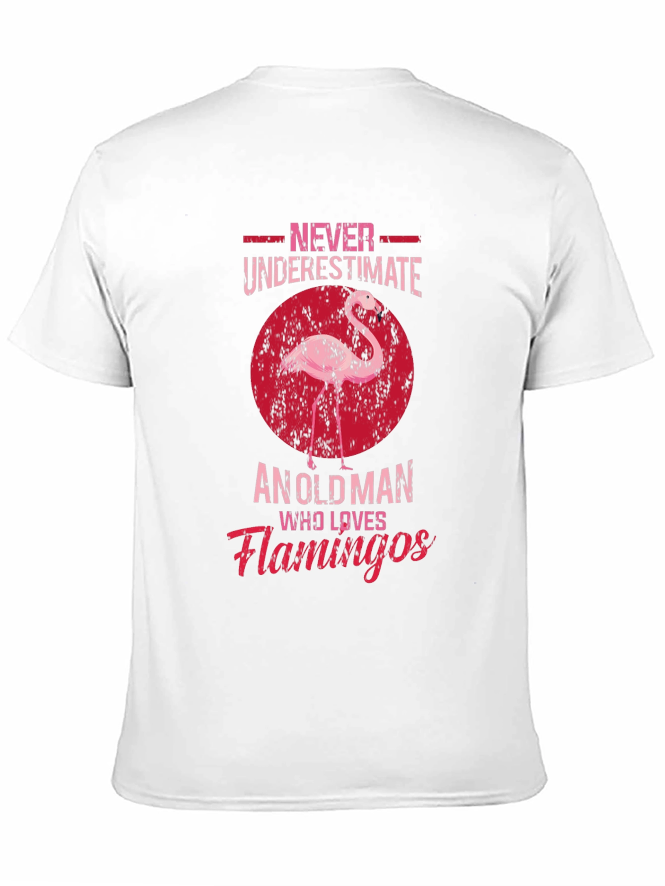Flamingo Old Man Graphic T-Shirt