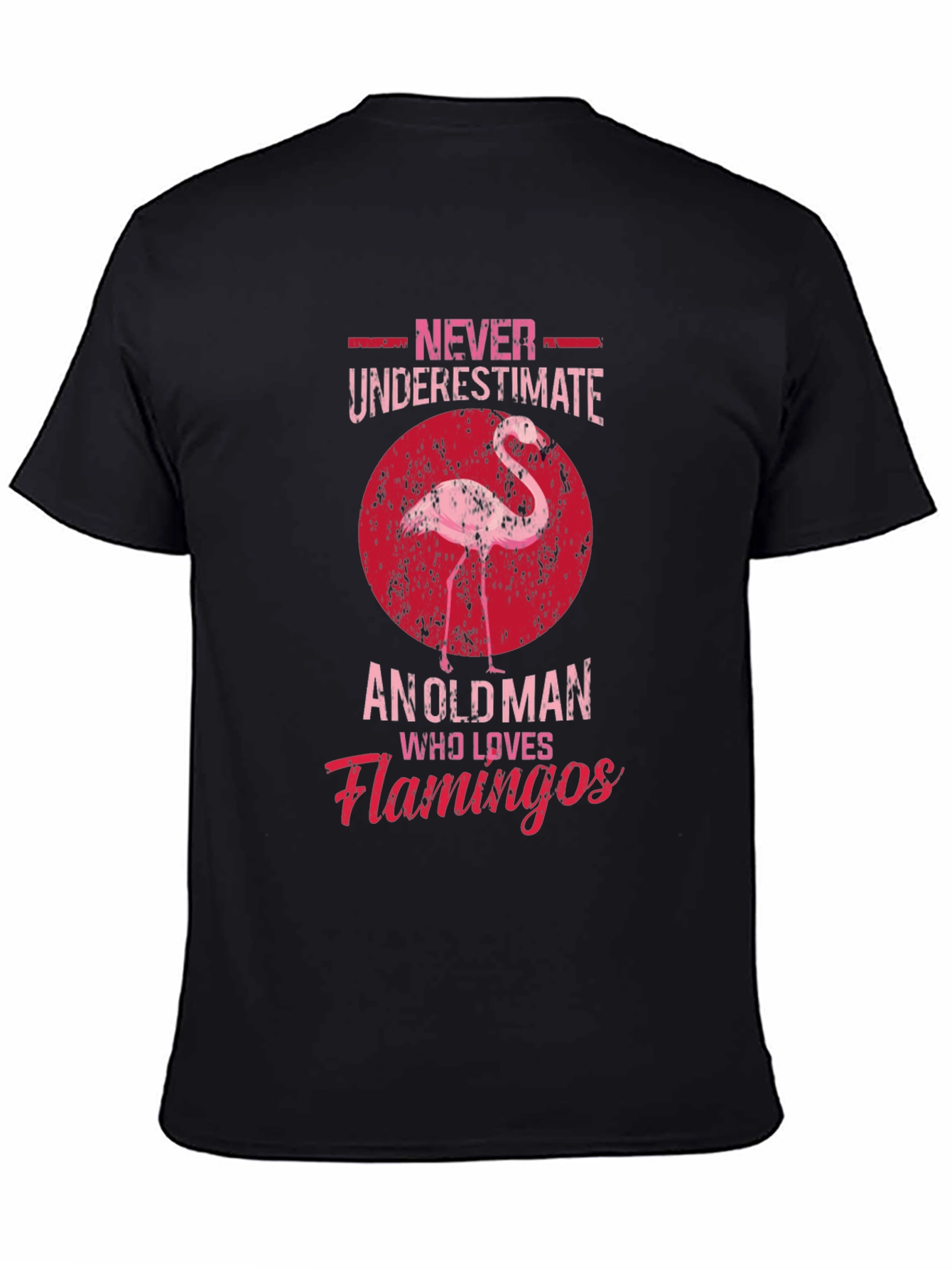 Flamingo Old Man Graphic T-Shirt