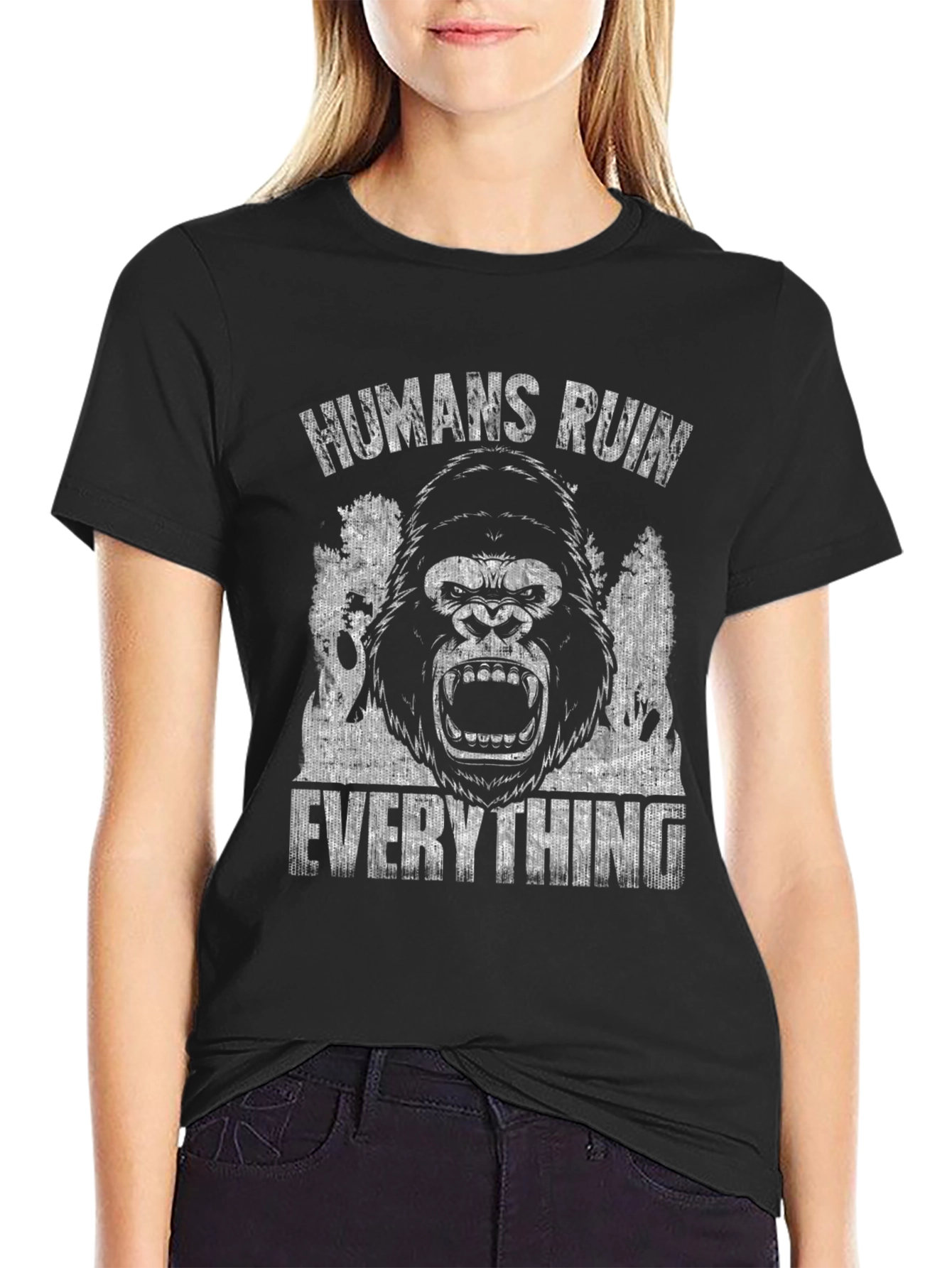 Humans Ruin Everything Gorilla Graphic Tee