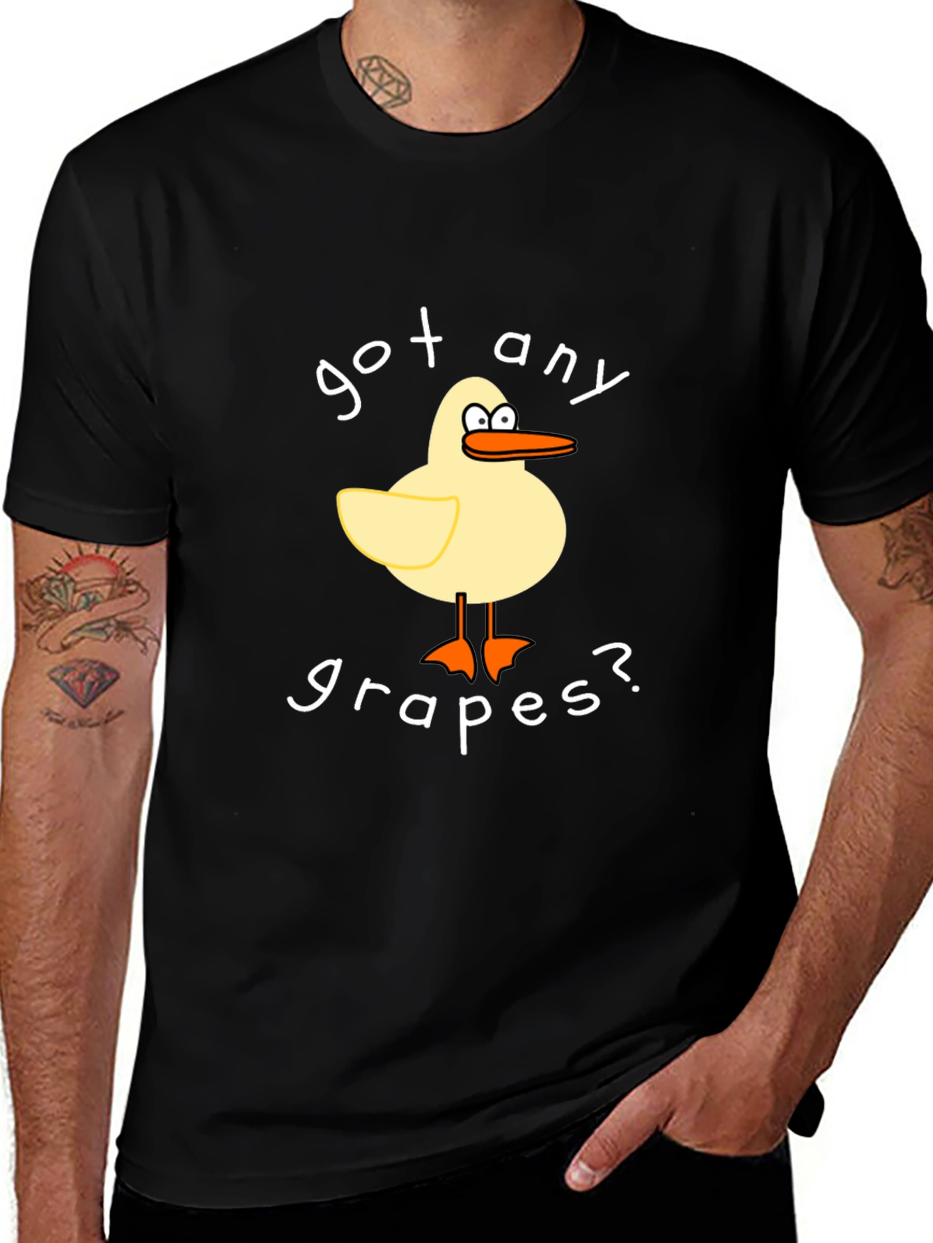 Got Any Grapes? Funny Cartoon Duck T-Shirt