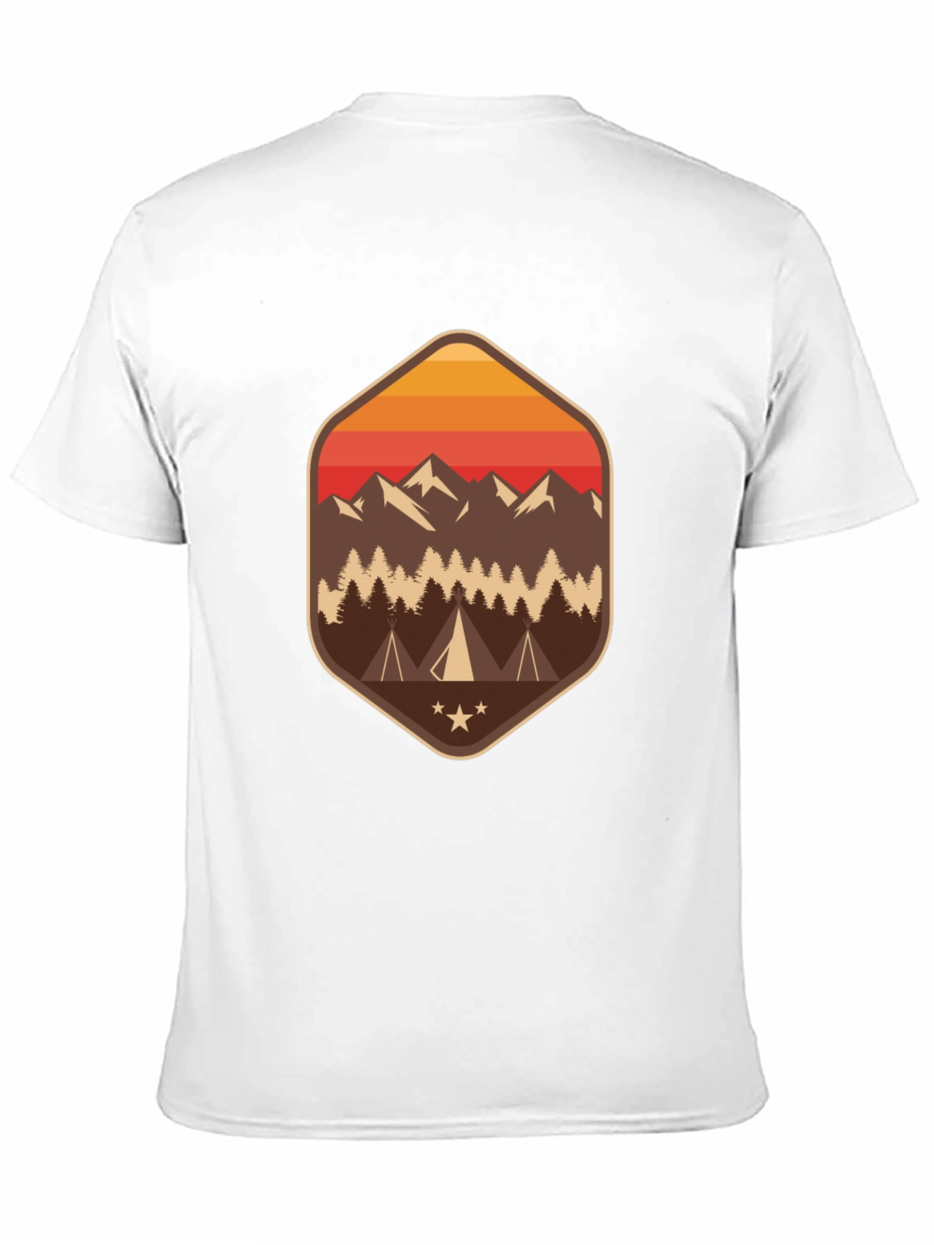 Mens Camping Adventure Graphic Tee - Black