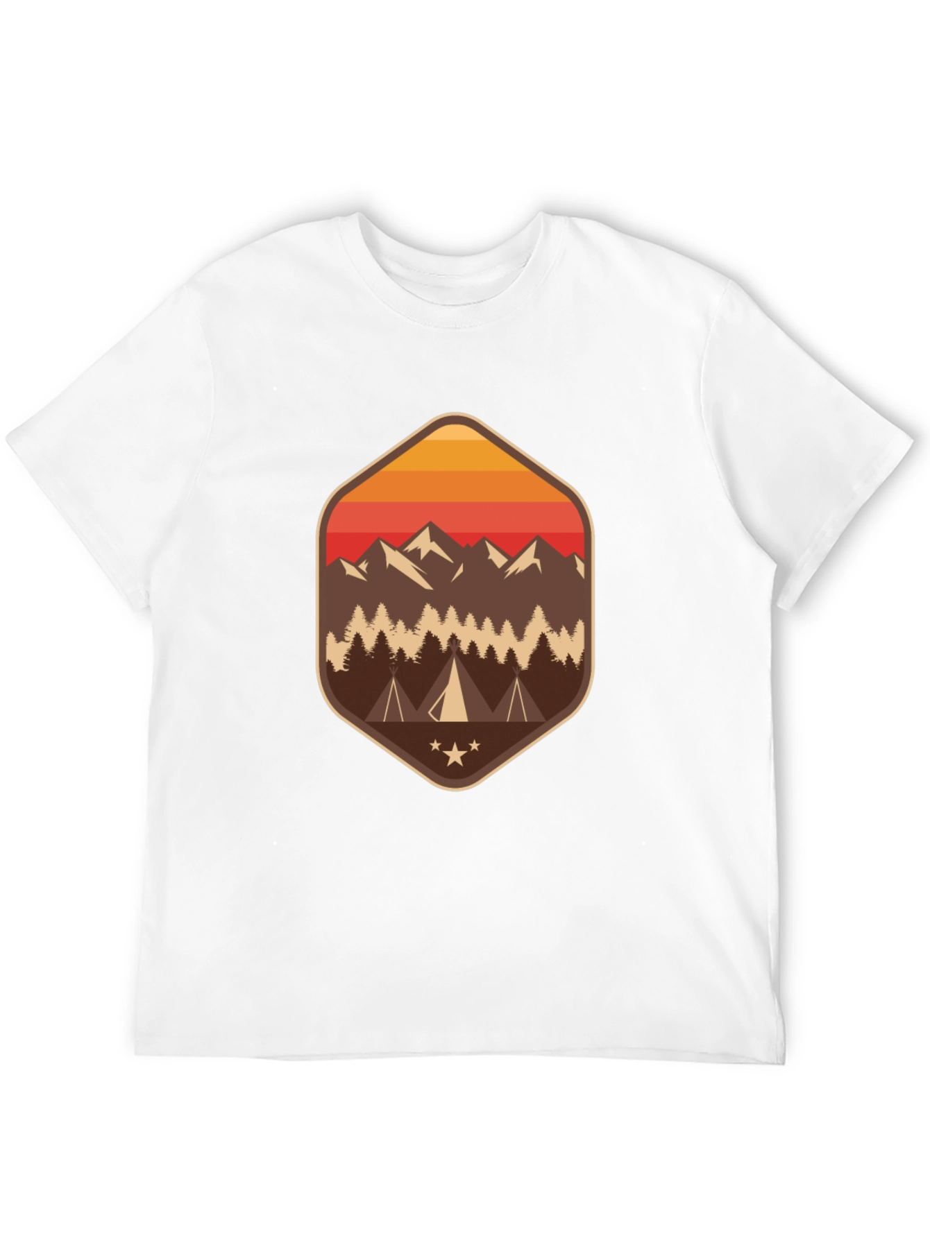 Mens Camping Adventure Graphic Tee - Black
