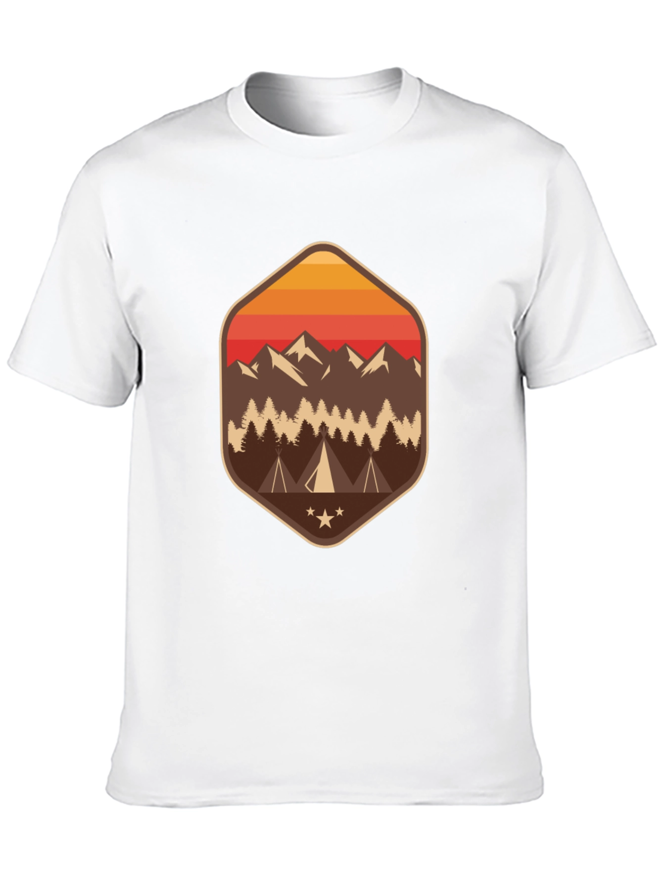 Mens Camping Adventure Graphic Tee - Black