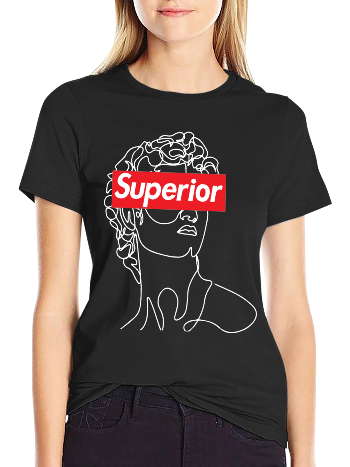 Superior Graphic Print T-Shirt - Black
