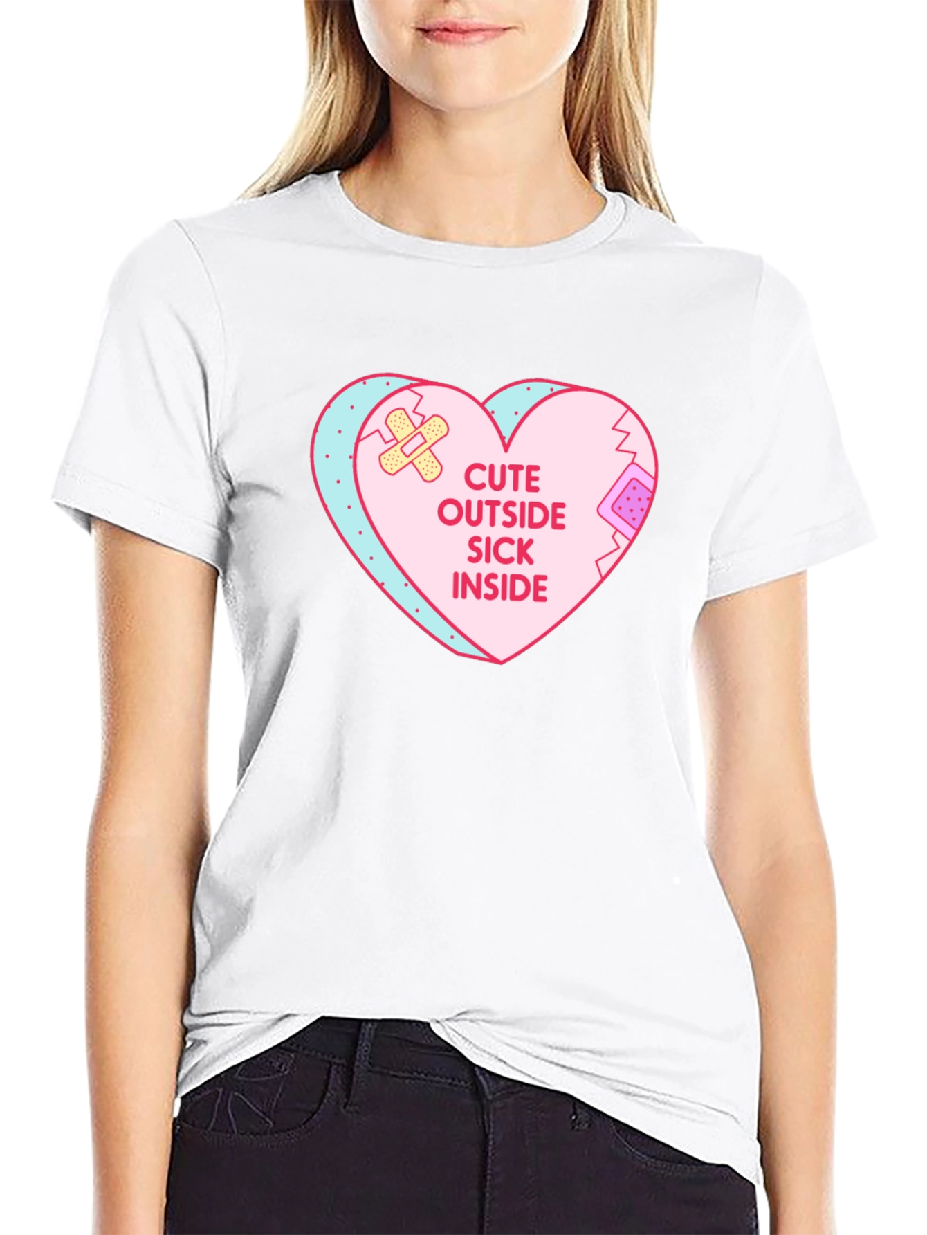 Cute Outside Sick Inside Graphic T-Shirt