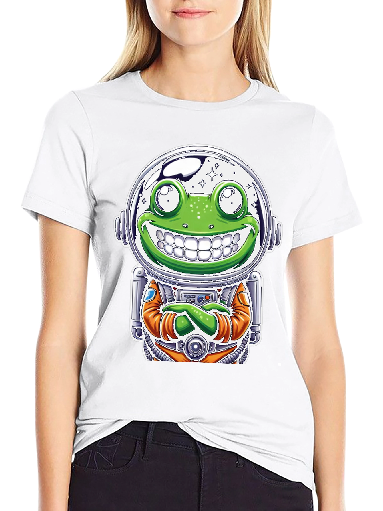 Frog Astronaut Graphic T-Shirt - Space Explorer Tee