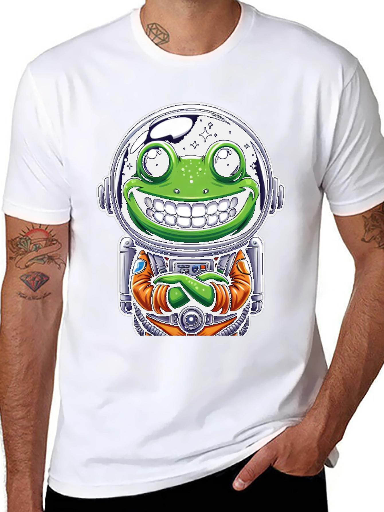 Frog Astronaut Graphic T-Shirt - Space Explorer Tee