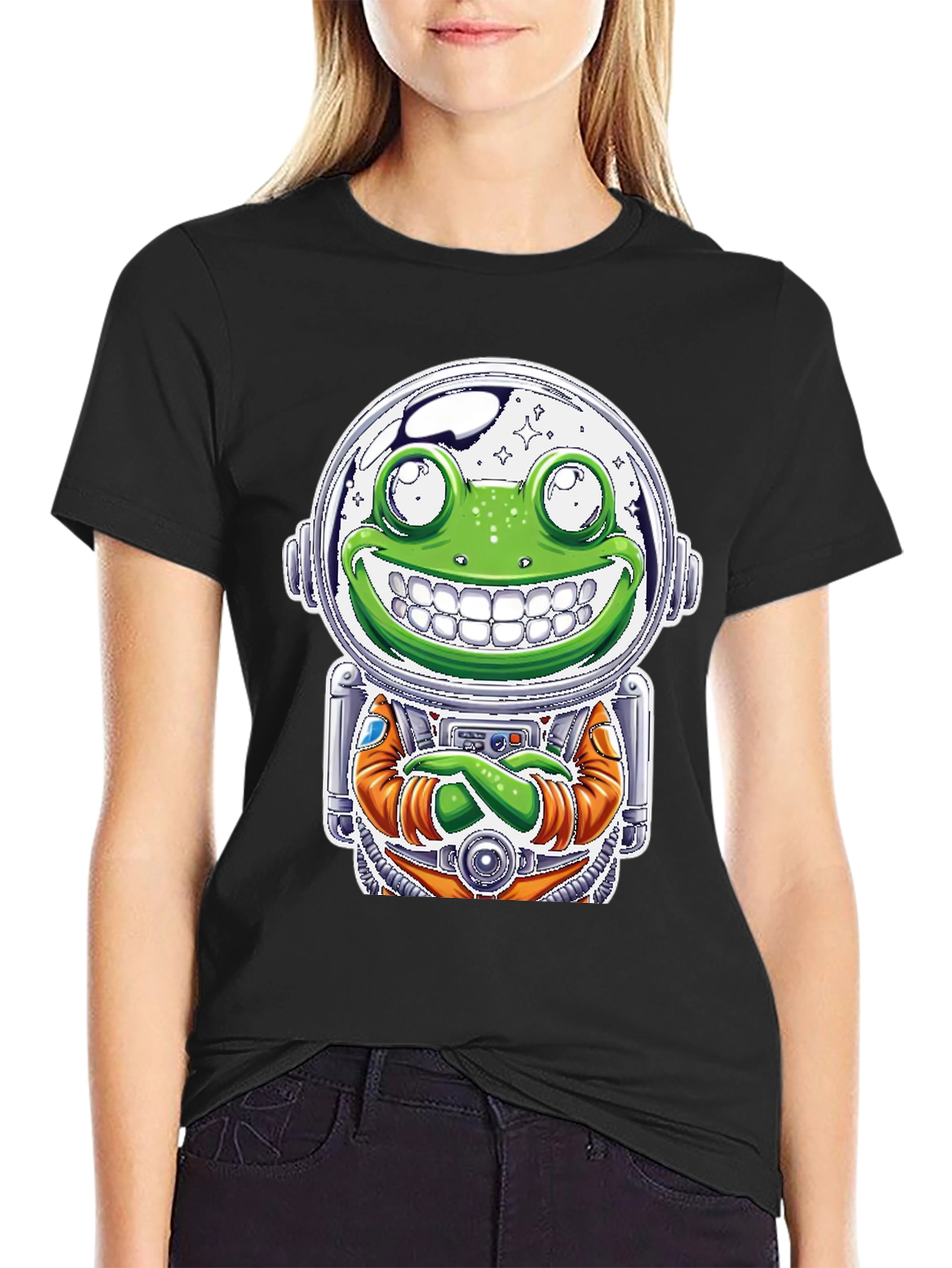 Frog Astronaut Graphic T-Shirt - Space Explorer Tee