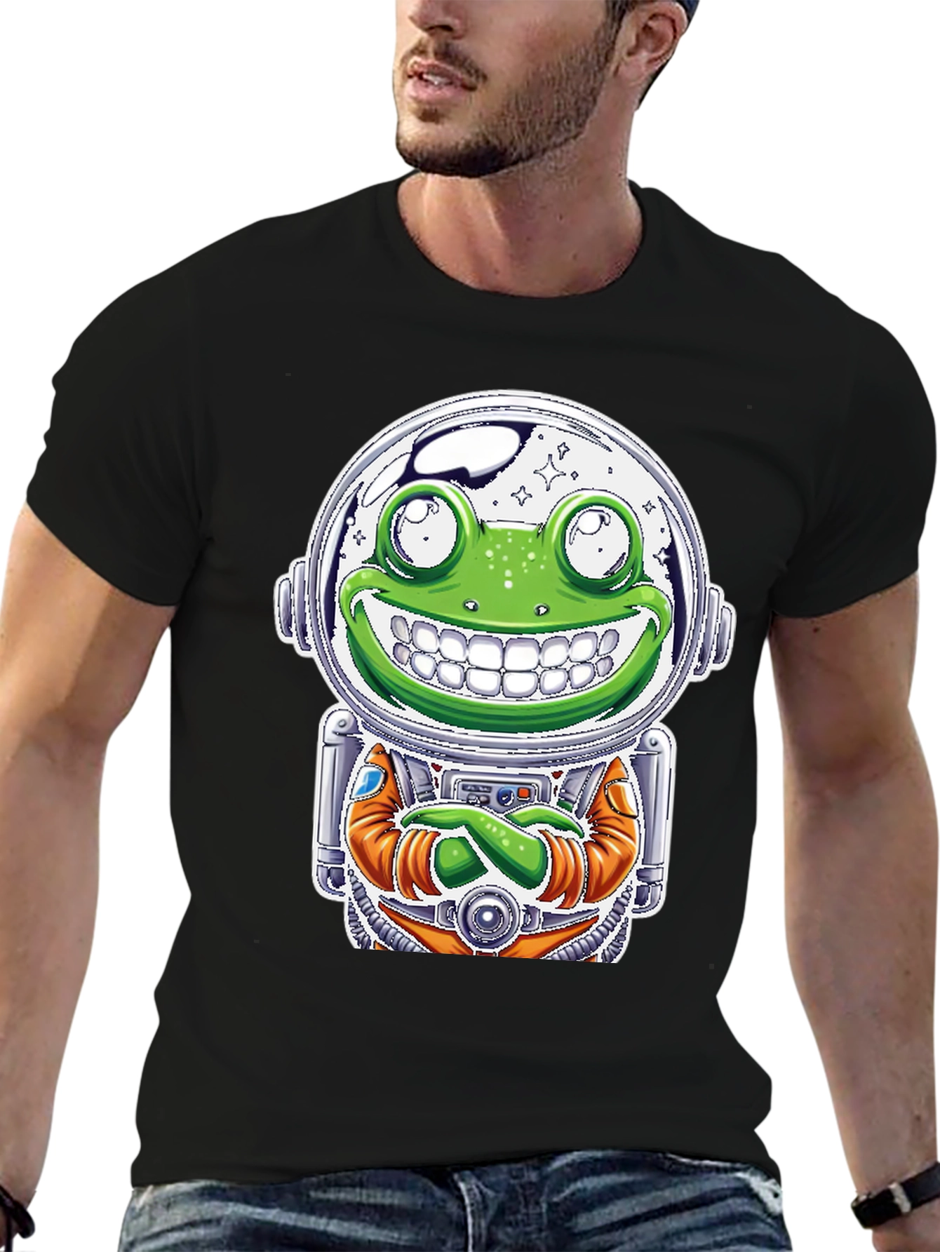 Frog Astronaut Graphic T-Shirt - Space Explorer Tee