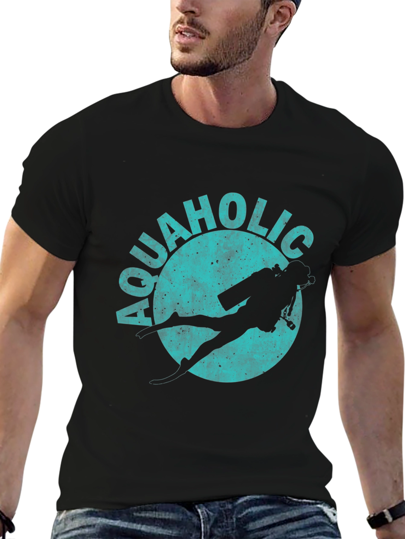 Aquaholic Scuba Diving Graphic T-Shirt