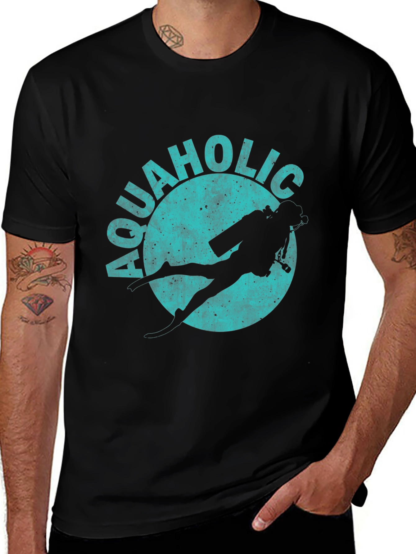 Aquaholic Scuba Diving Graphic T-Shirt