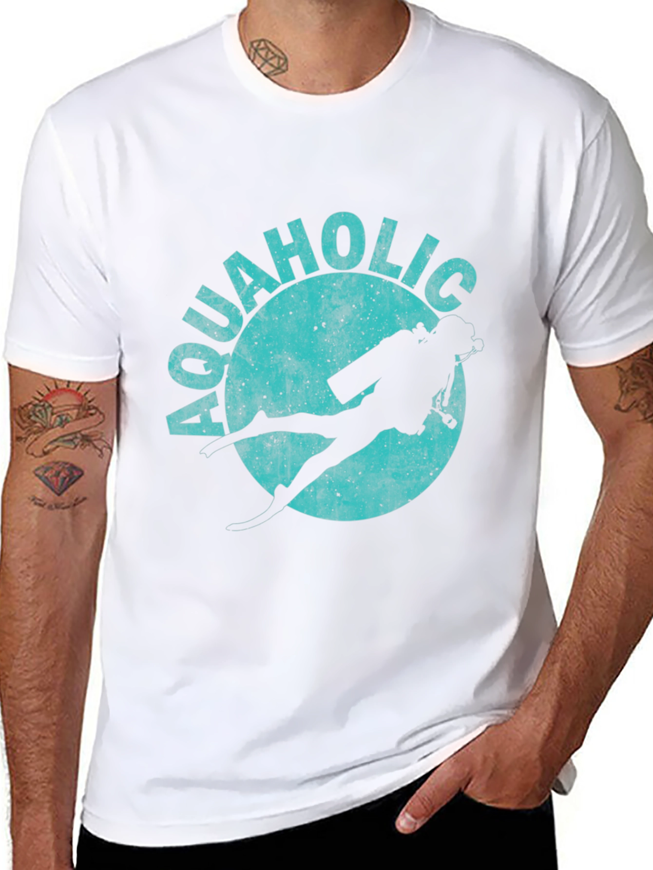 Aquaholic Scuba Diving Graphic T-Shirt