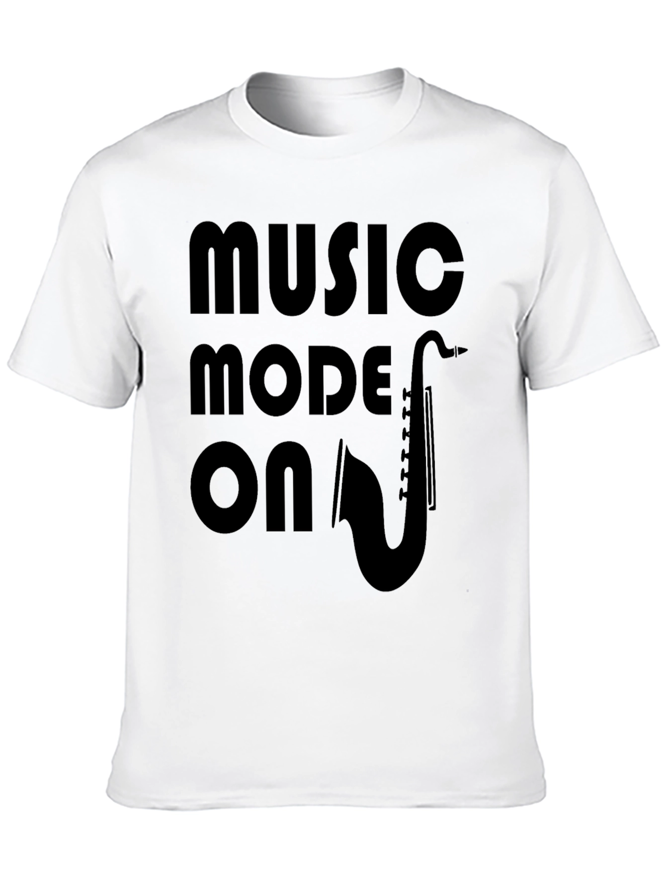 Music Mode On Graphic Tee - Saxophone Design