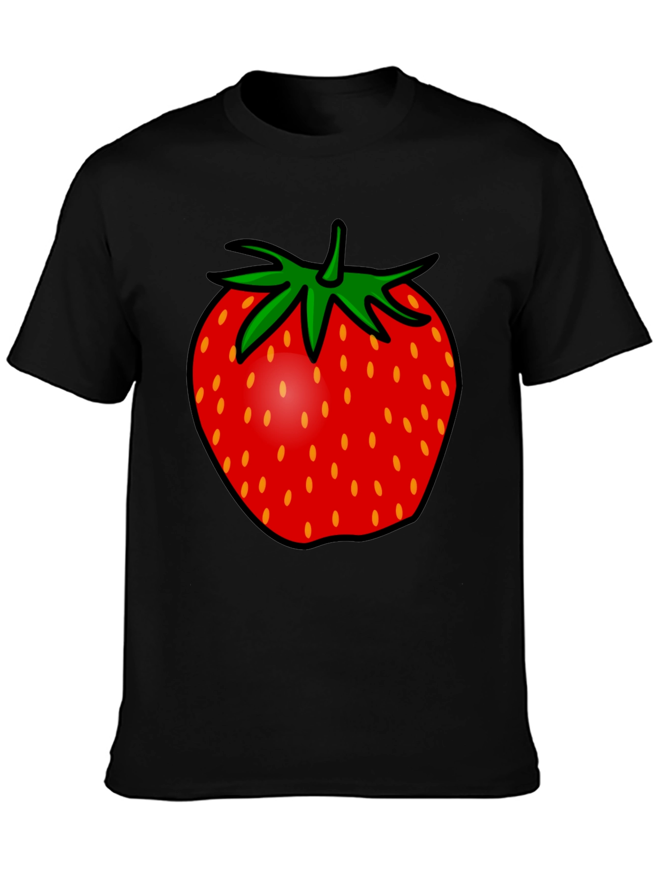 Strawberry Graphic Tee - Black Unisex T-Shirt