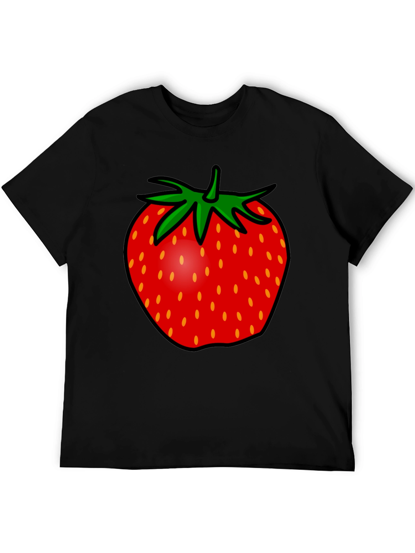 Strawberry Graphic Tee - Black Unisex T-Shirt