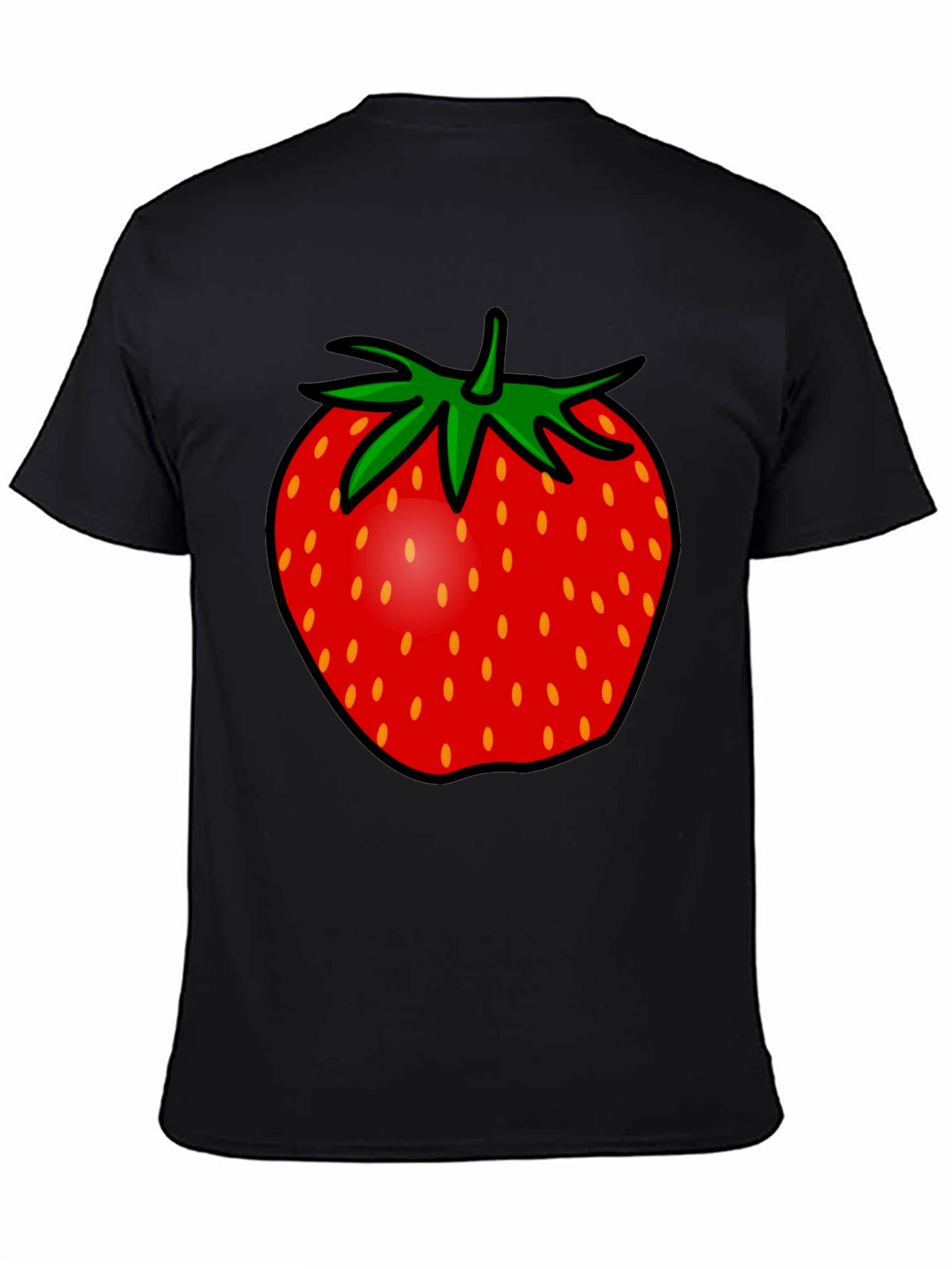 Strawberry Graphic Tee - Black Unisex T-Shirt