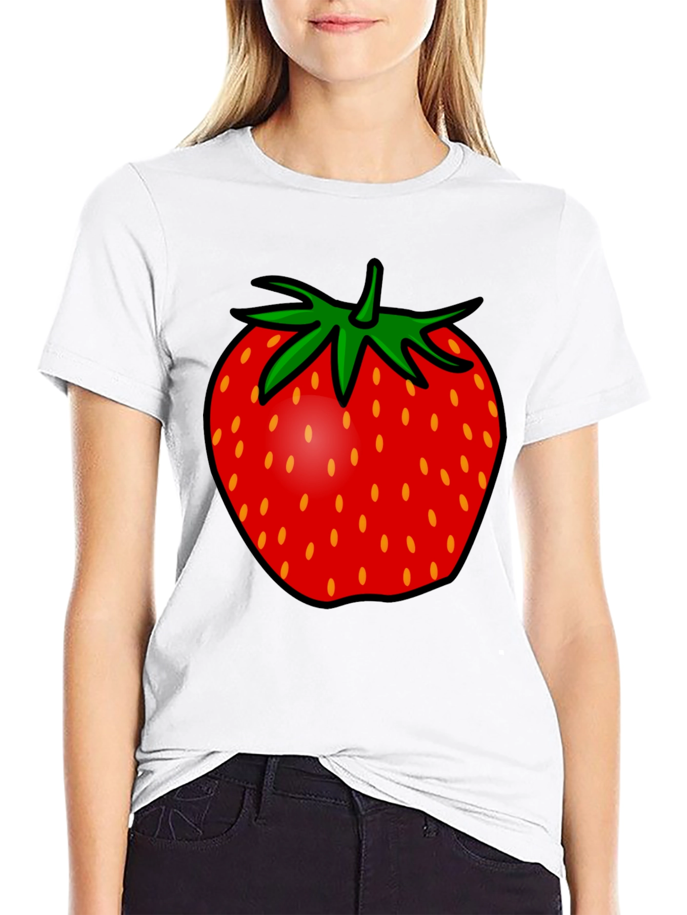 Strawberry Graphic Tee - Black Unisex T-Shirt