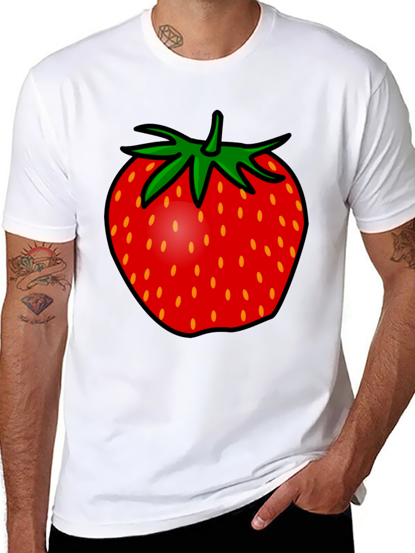 Strawberry Graphic Tee - Black Unisex T-Shirt