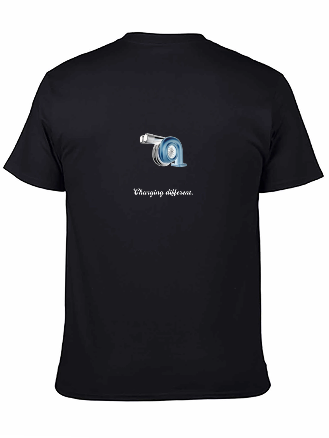 Turbocharged Humor: Charging Different Black T-Shirt