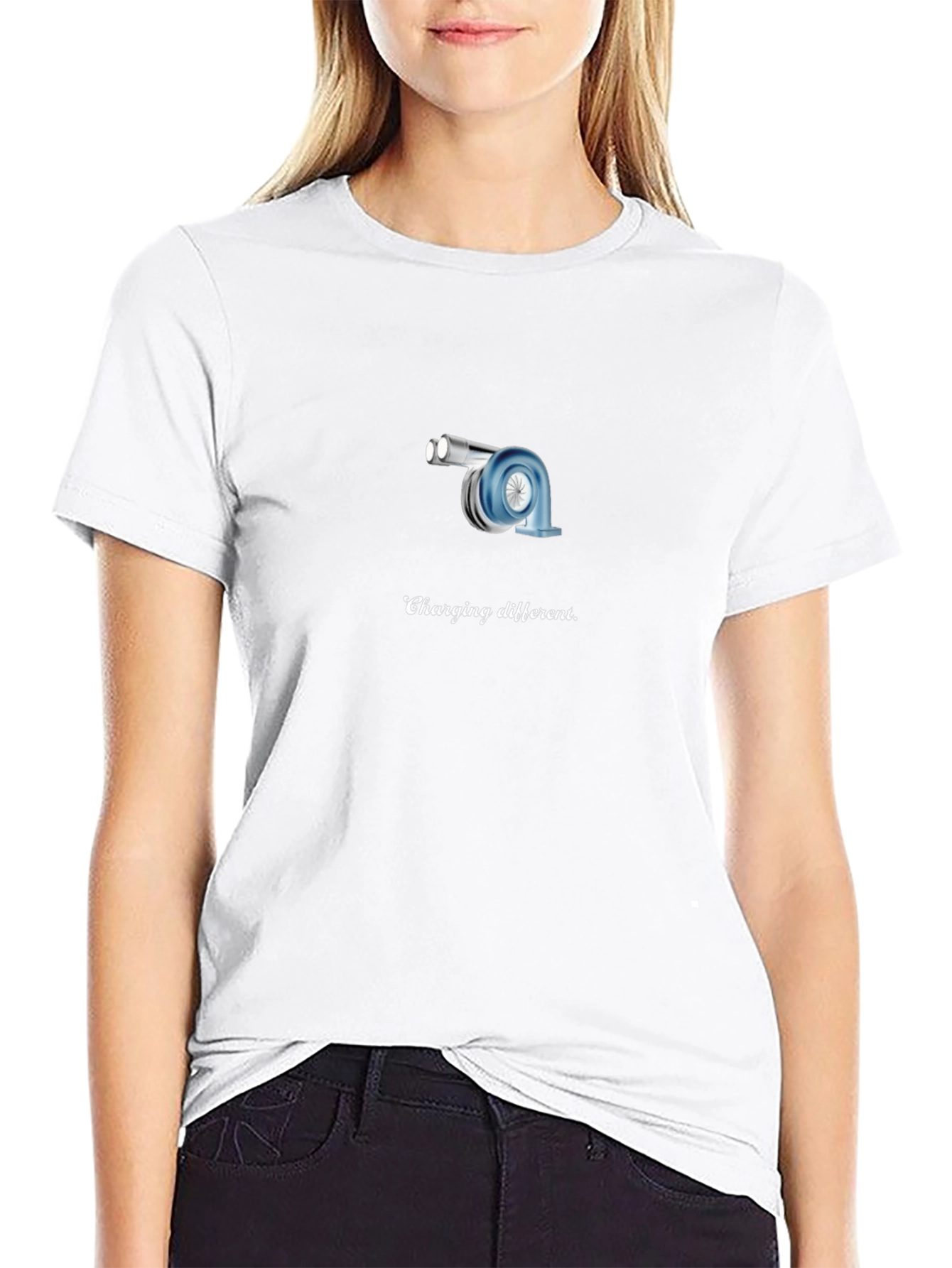 Turbocharged Humor: Charging Different Black T-Shirt