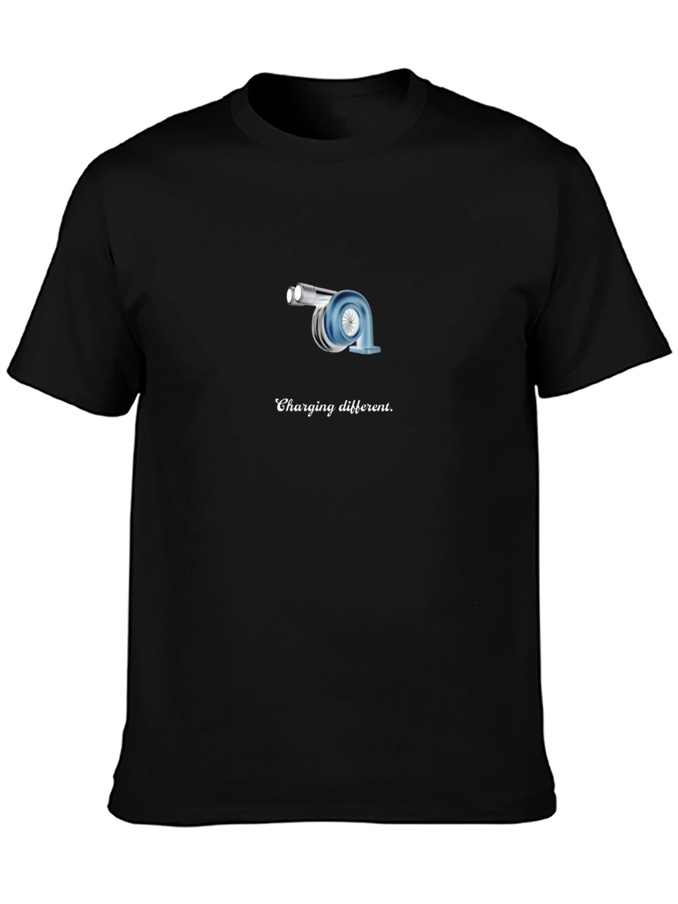 Turbocharged Humor: Charging Different Black T-Shirt