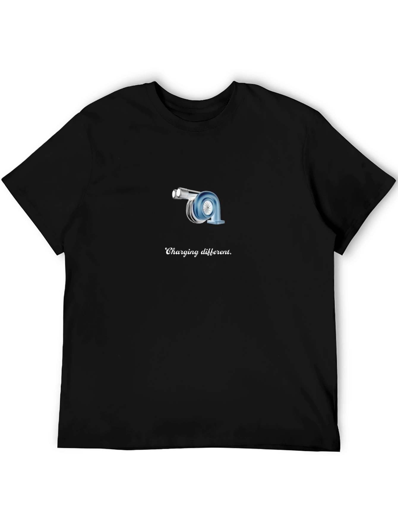 Turbocharged Humor: Charging Different Black T-Shirt