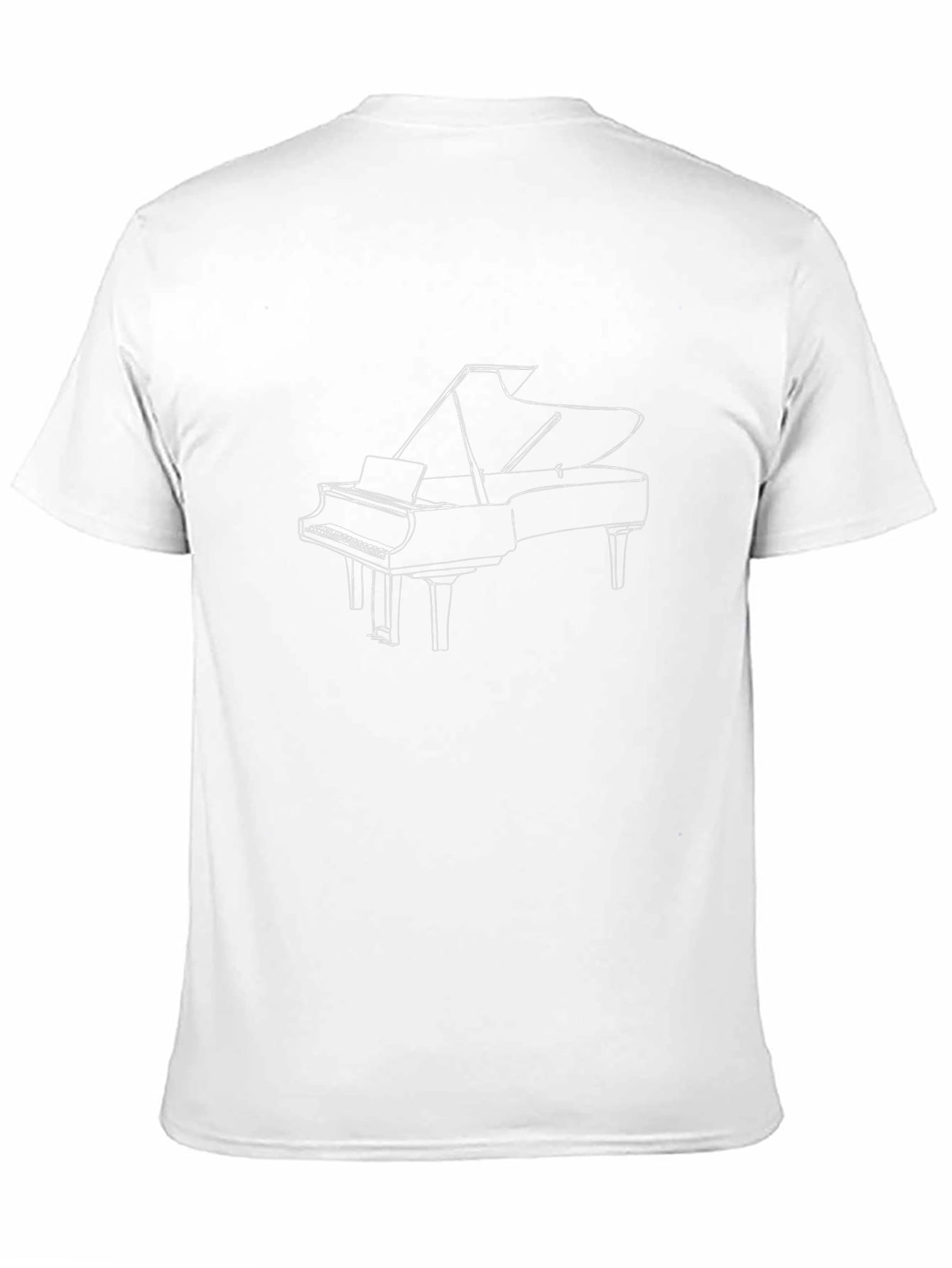 Grand Piano Outline Black T-Shirt