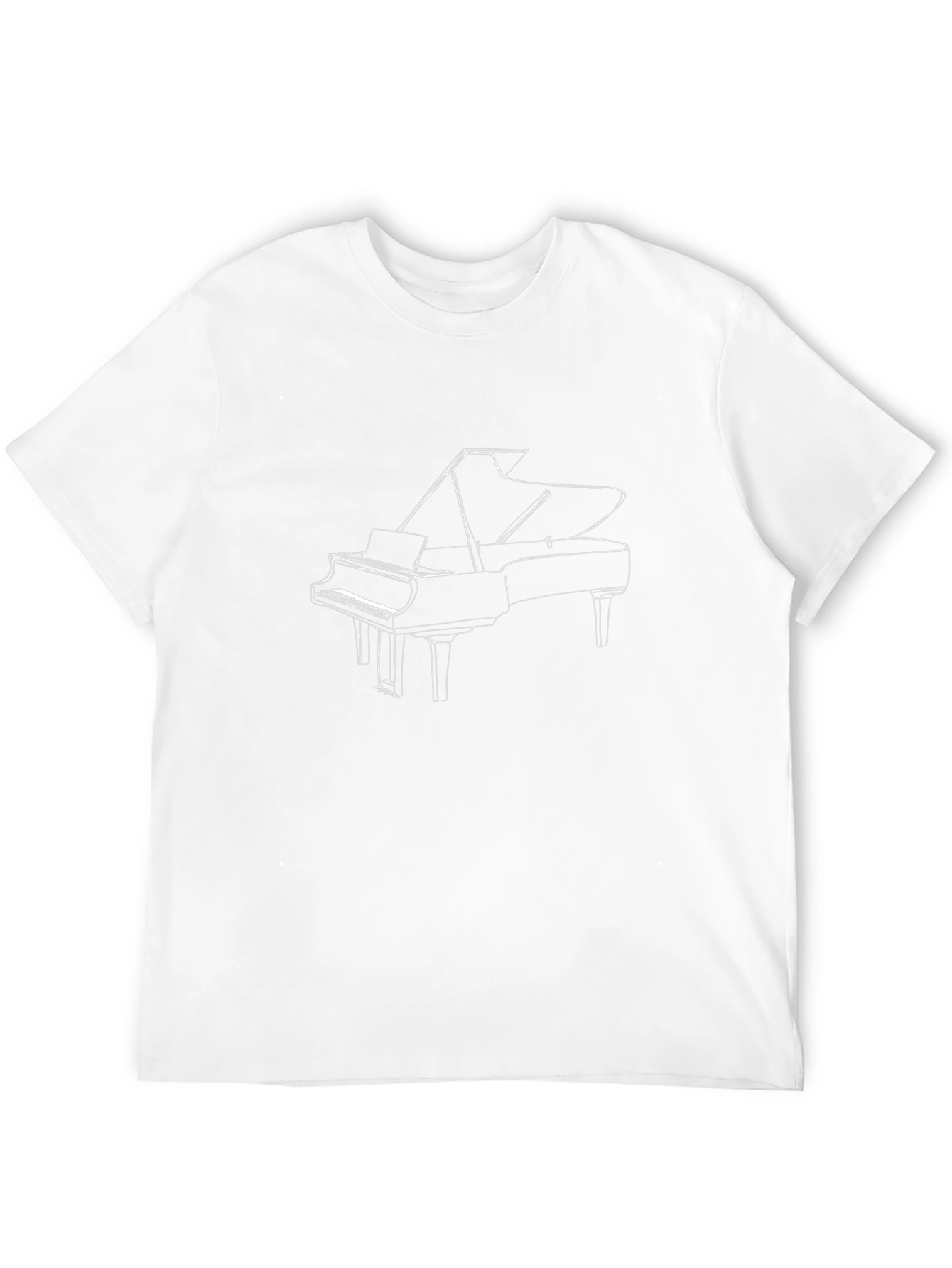 Grand Piano Outline Black T-Shirt