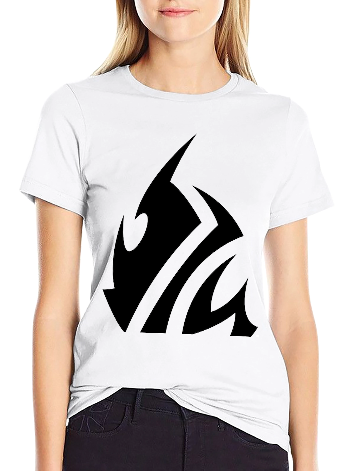 Black Graphic Tee - Abstract Tribal Design