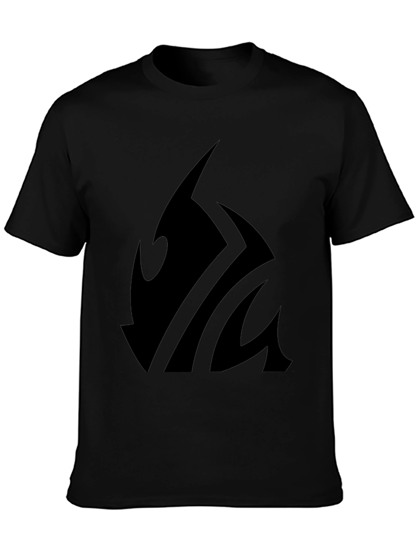 Black Graphic Tee - Abstract Tribal Design