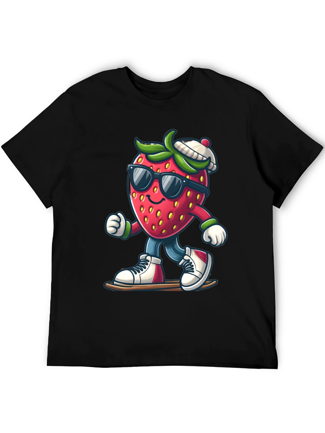 Cool Strawberry Graphic Tee - Black