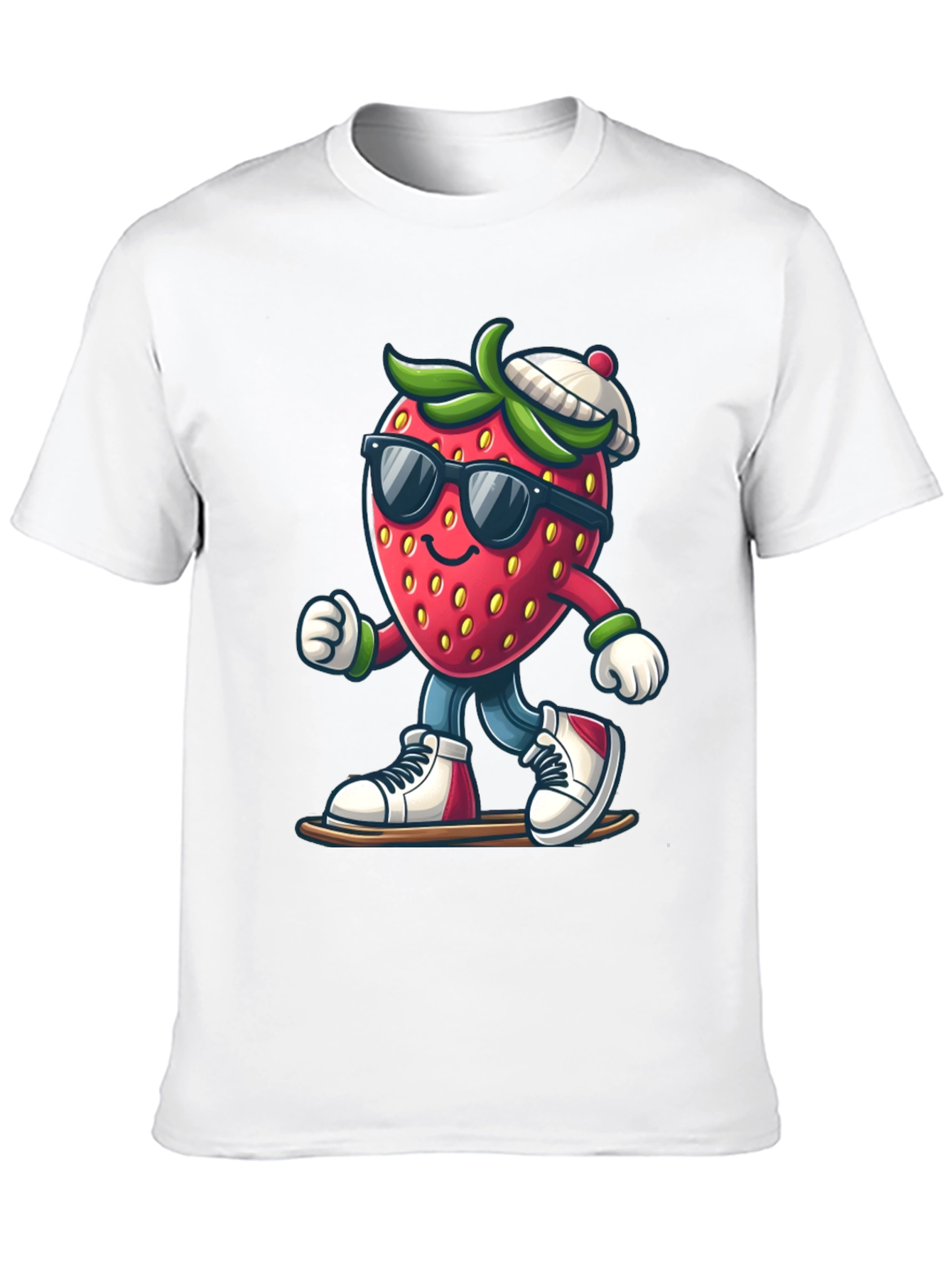 Cool Strawberry Graphic Tee - Black