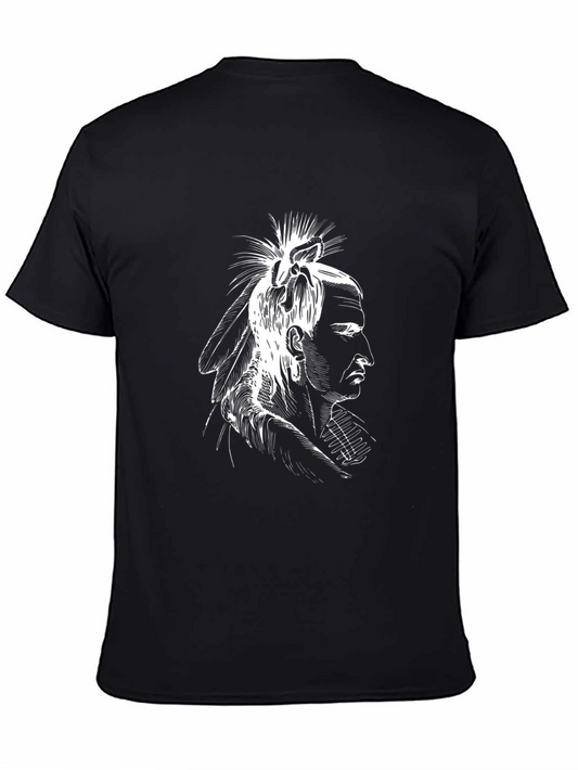 Native American Chief Graphic Tee - Black