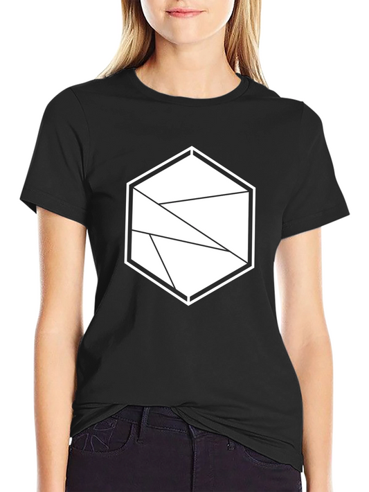 Geometric Hexagon Black T-Shirt - Modern Graphic Tee