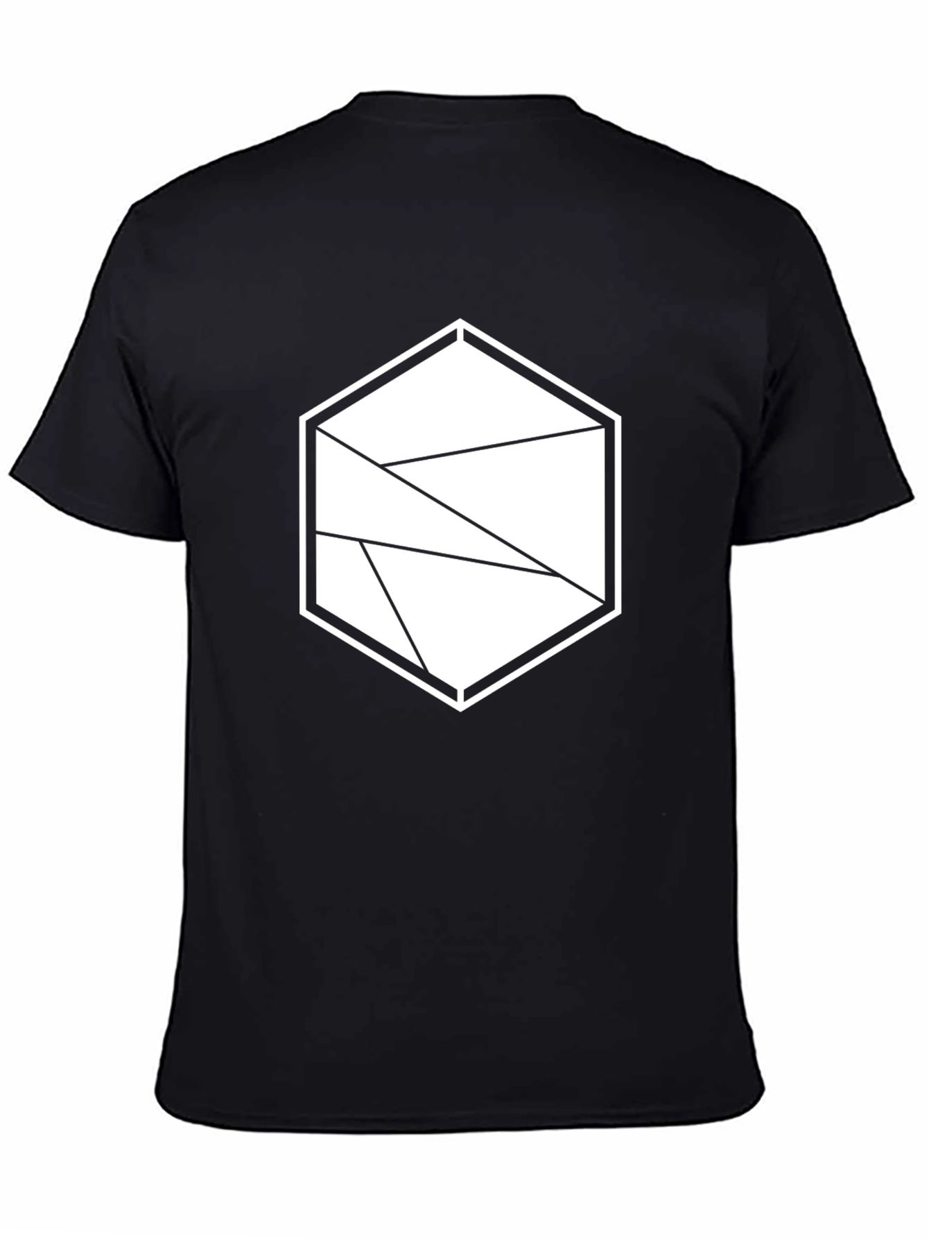 Geometric Hexagon Black T-Shirt - Modern Graphic Tee