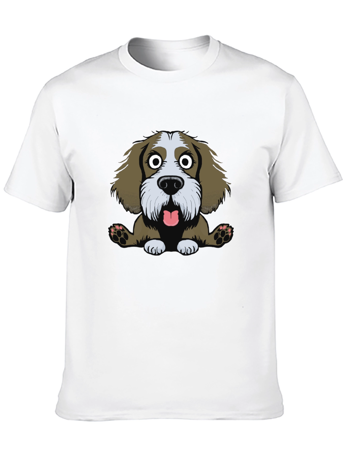 Funny Dog Cartoon Black T-Shirt
