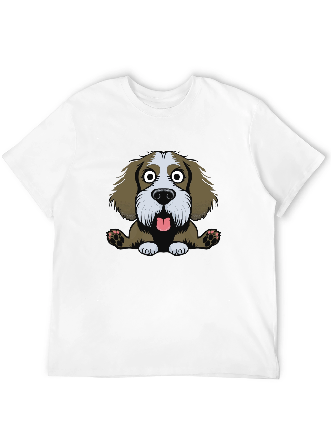 Funny Dog Cartoon Black T-Shirt