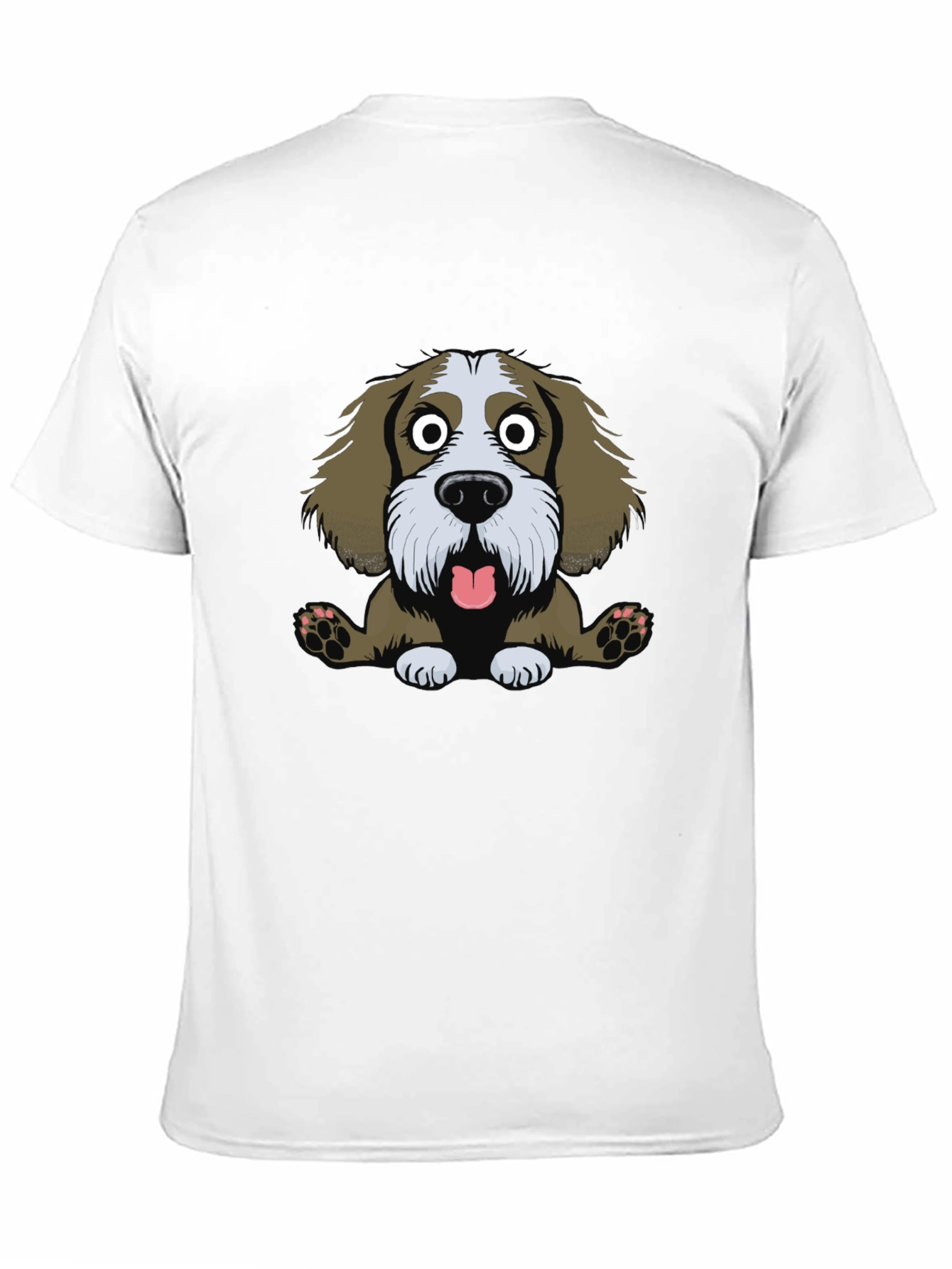 Funny Dog Cartoon Black T-Shirt