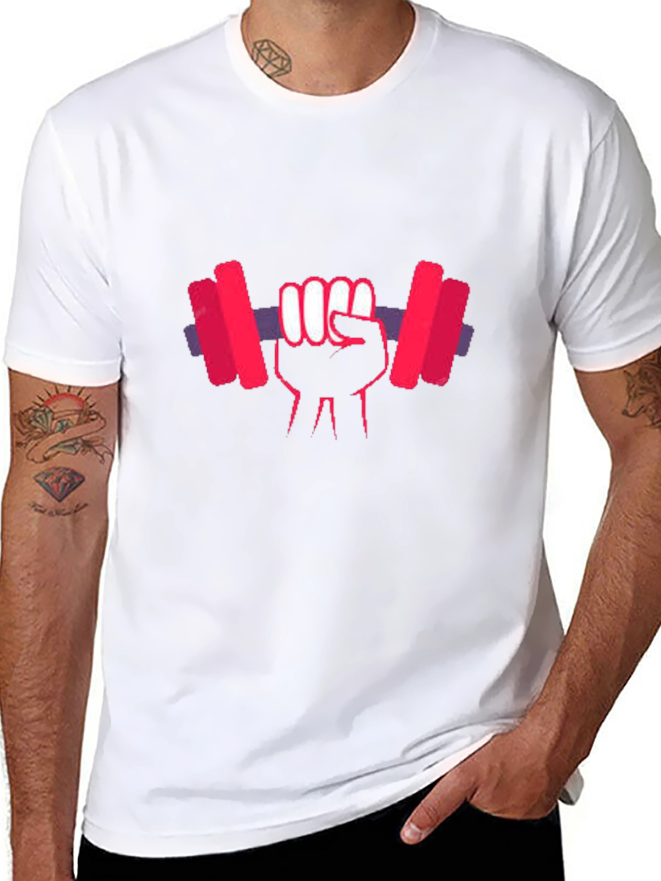 Weightlifting Fist Graphic T-Shirt - Black Cotton Tee
