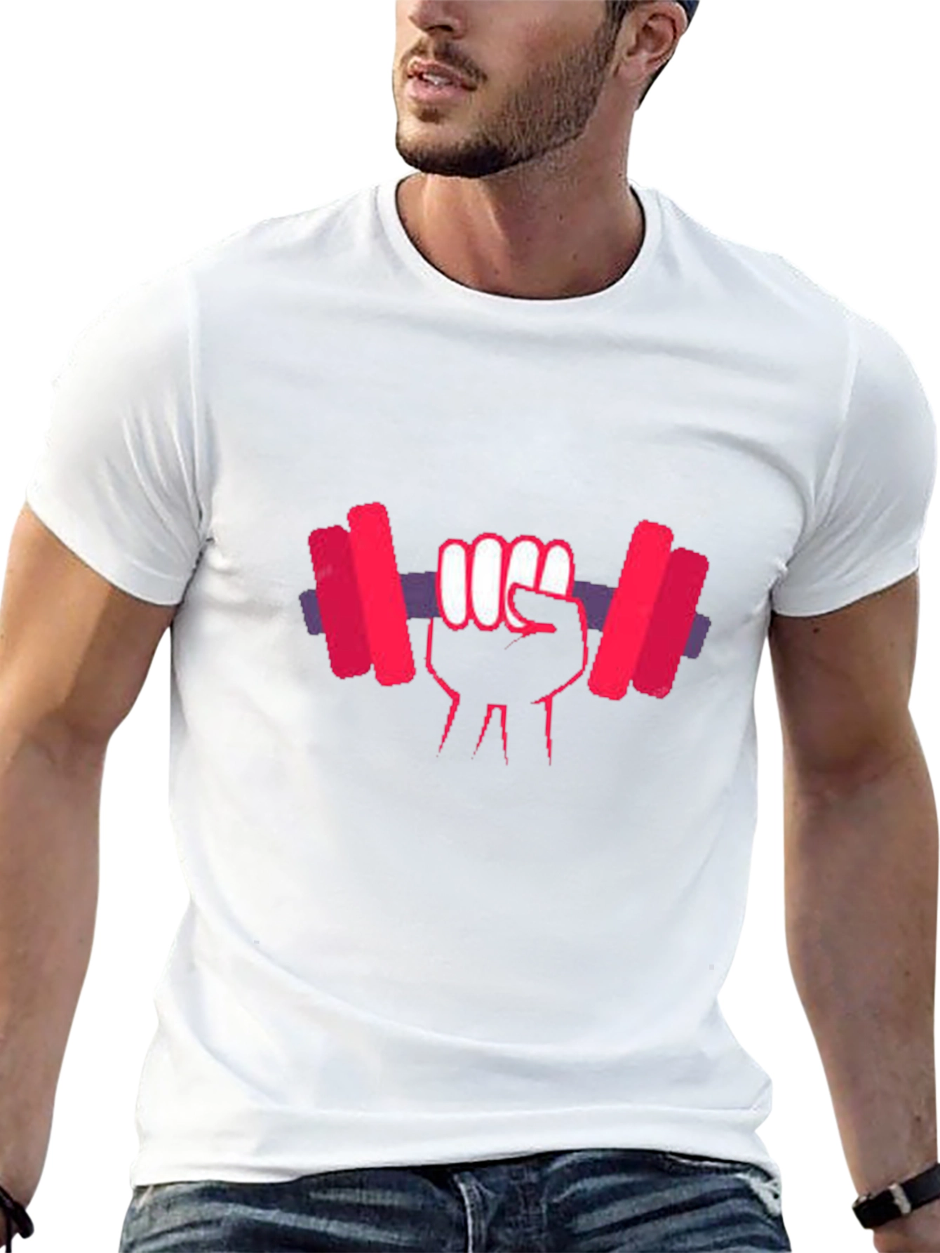 Weightlifting Fist Graphic T-Shirt - Black Cotton Tee