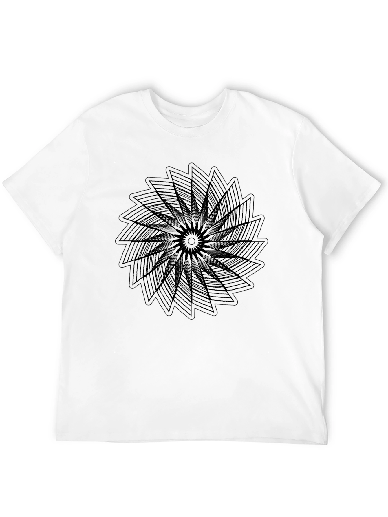 Geometric Mandala Black T-Shirt