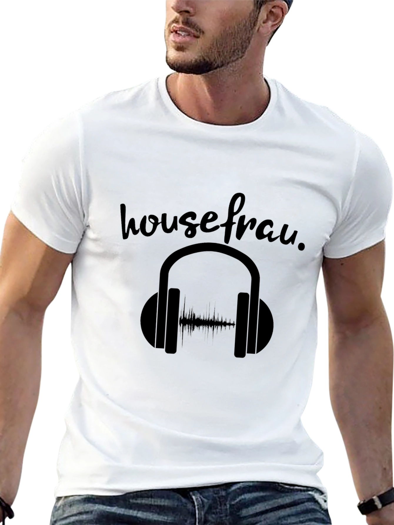 Housefrau Headphones T-Shirt - DJ Music Lover