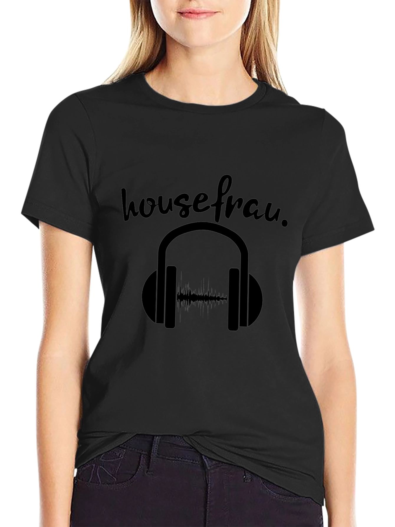 Housefrau Headphones T-Shirt - DJ Music Lover