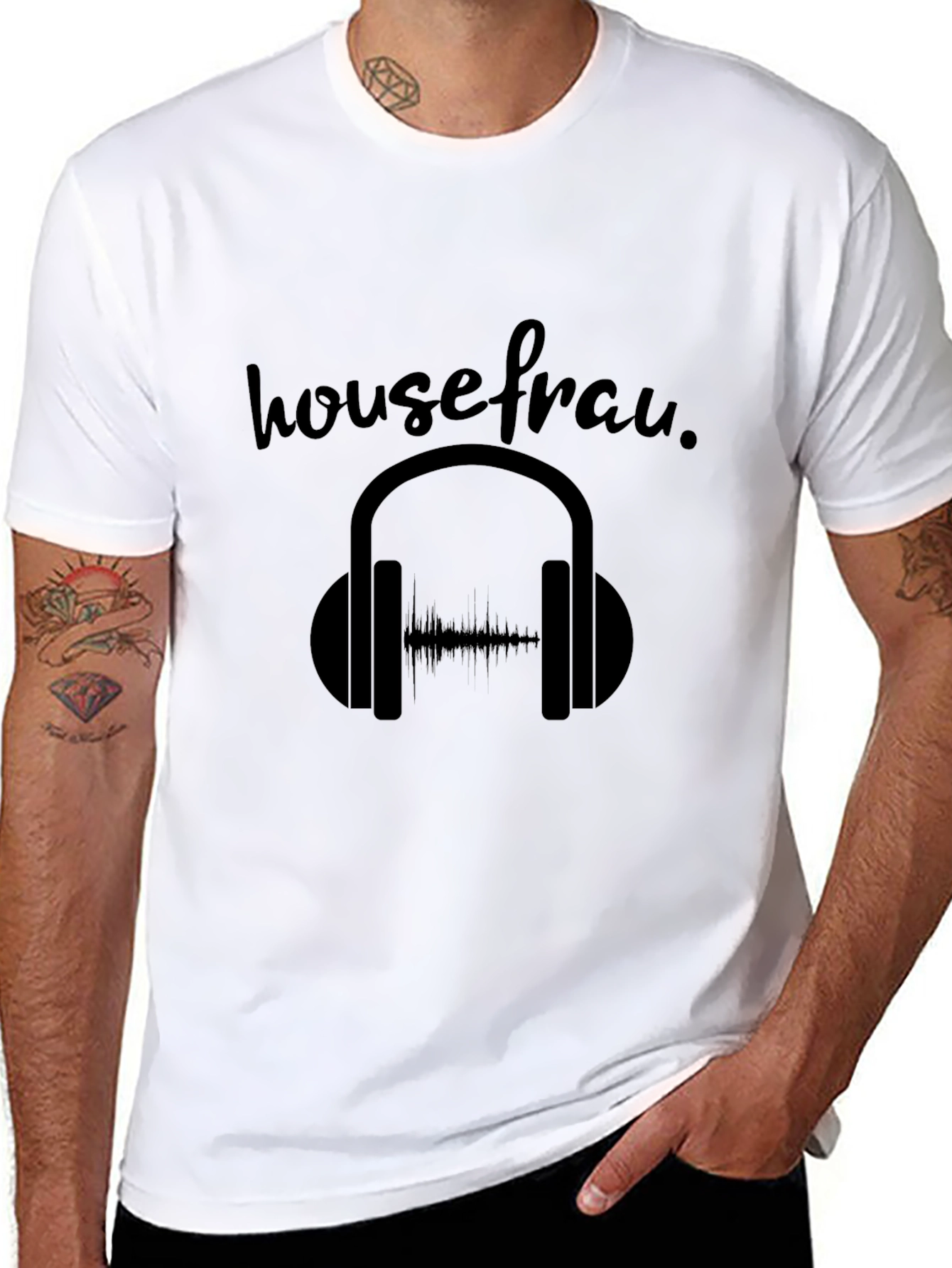 Housefrau Headphones T-Shirt - DJ Music Lover
