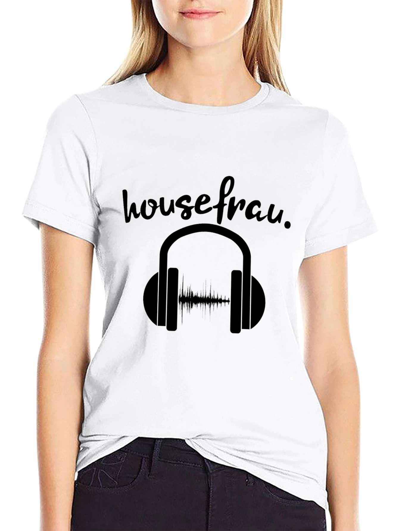 Housefrau Headphones T-Shirt - DJ Music Lover