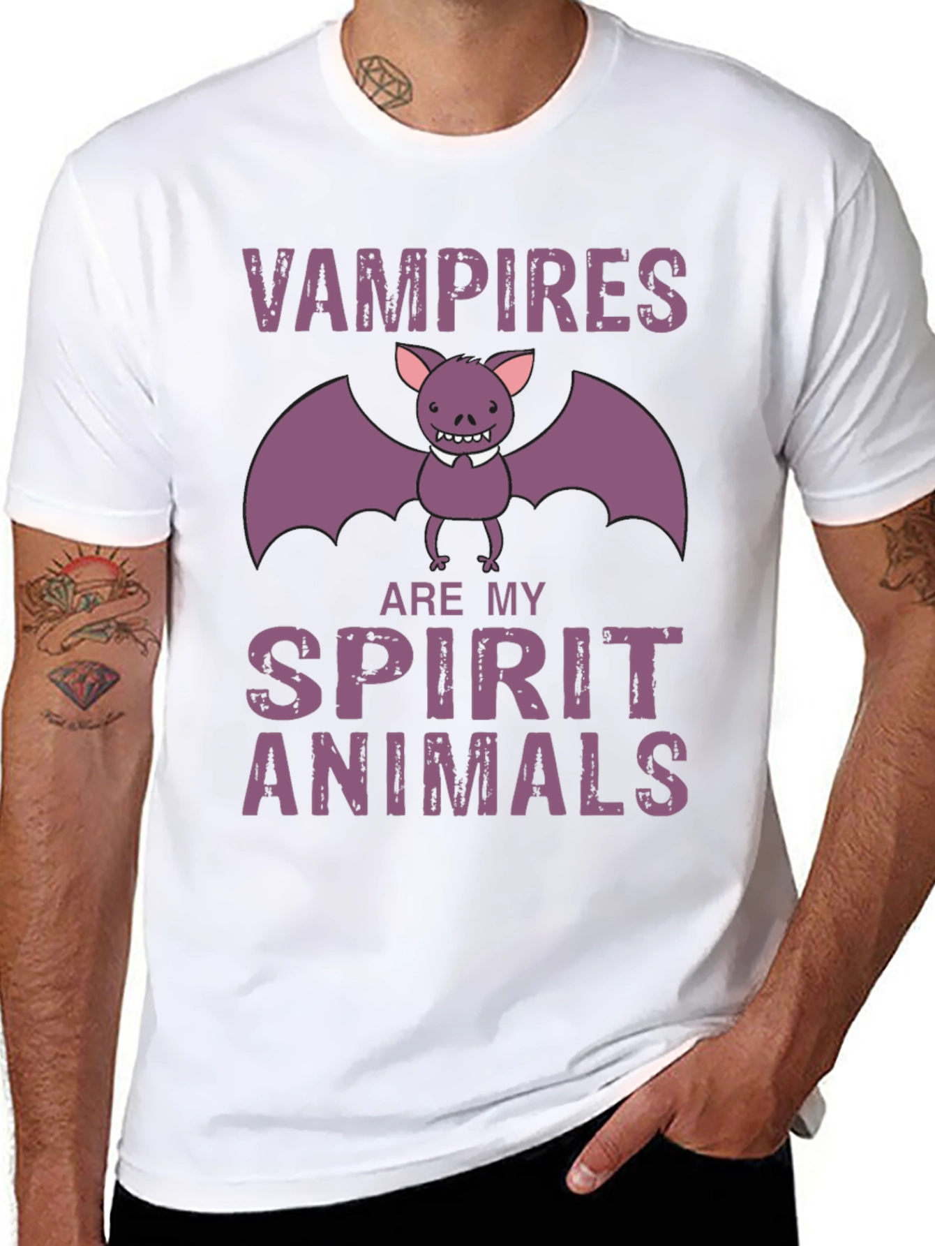 Vampires Are My Spirit Animals Graphic Tee - Halloween