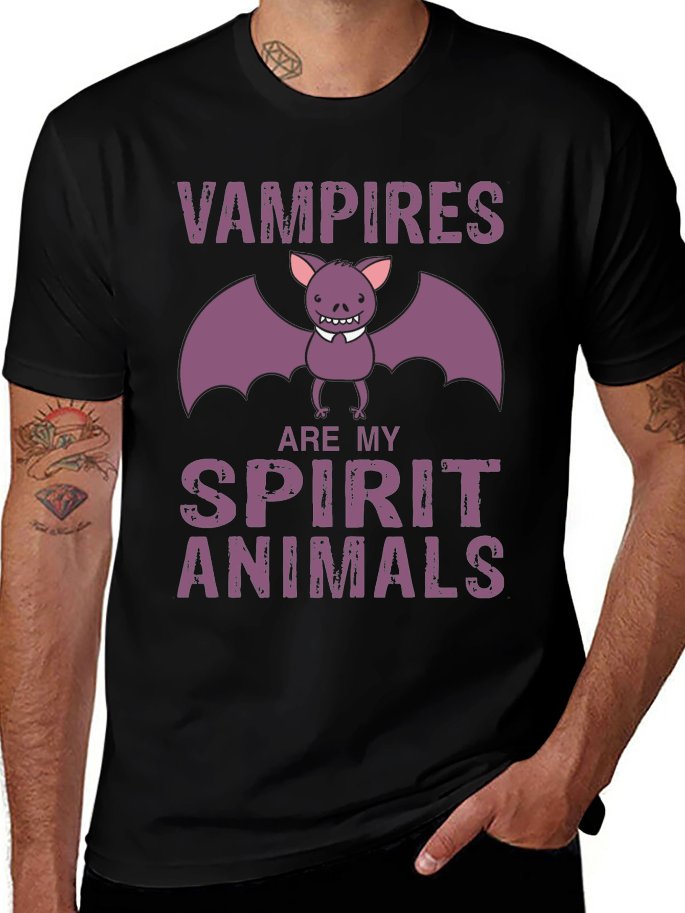Vampires Are My Spirit Animals Graphic Tee - Halloween