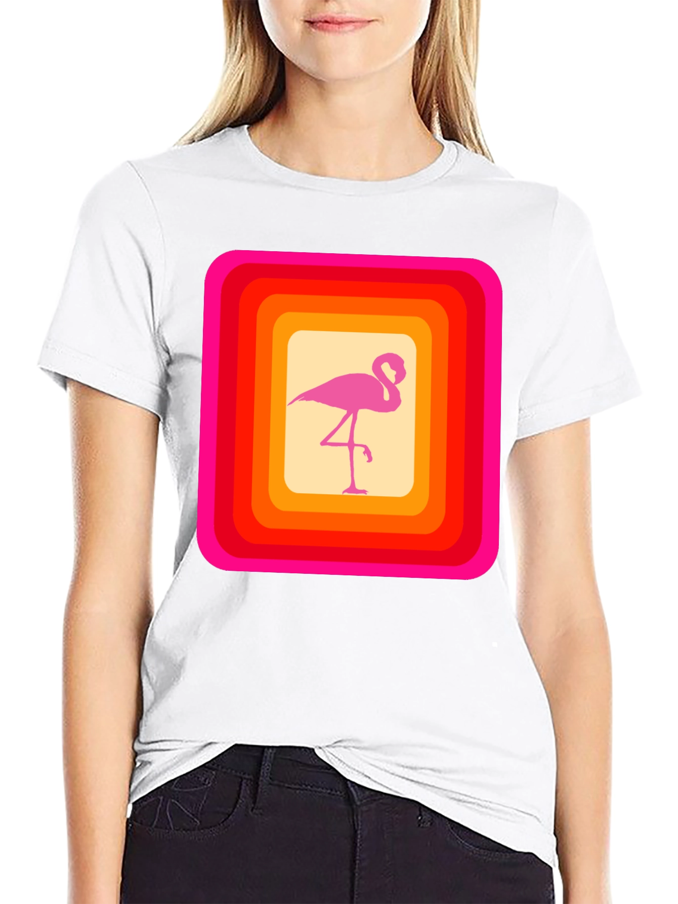 Retro Flamingo Graphic T-Shirt