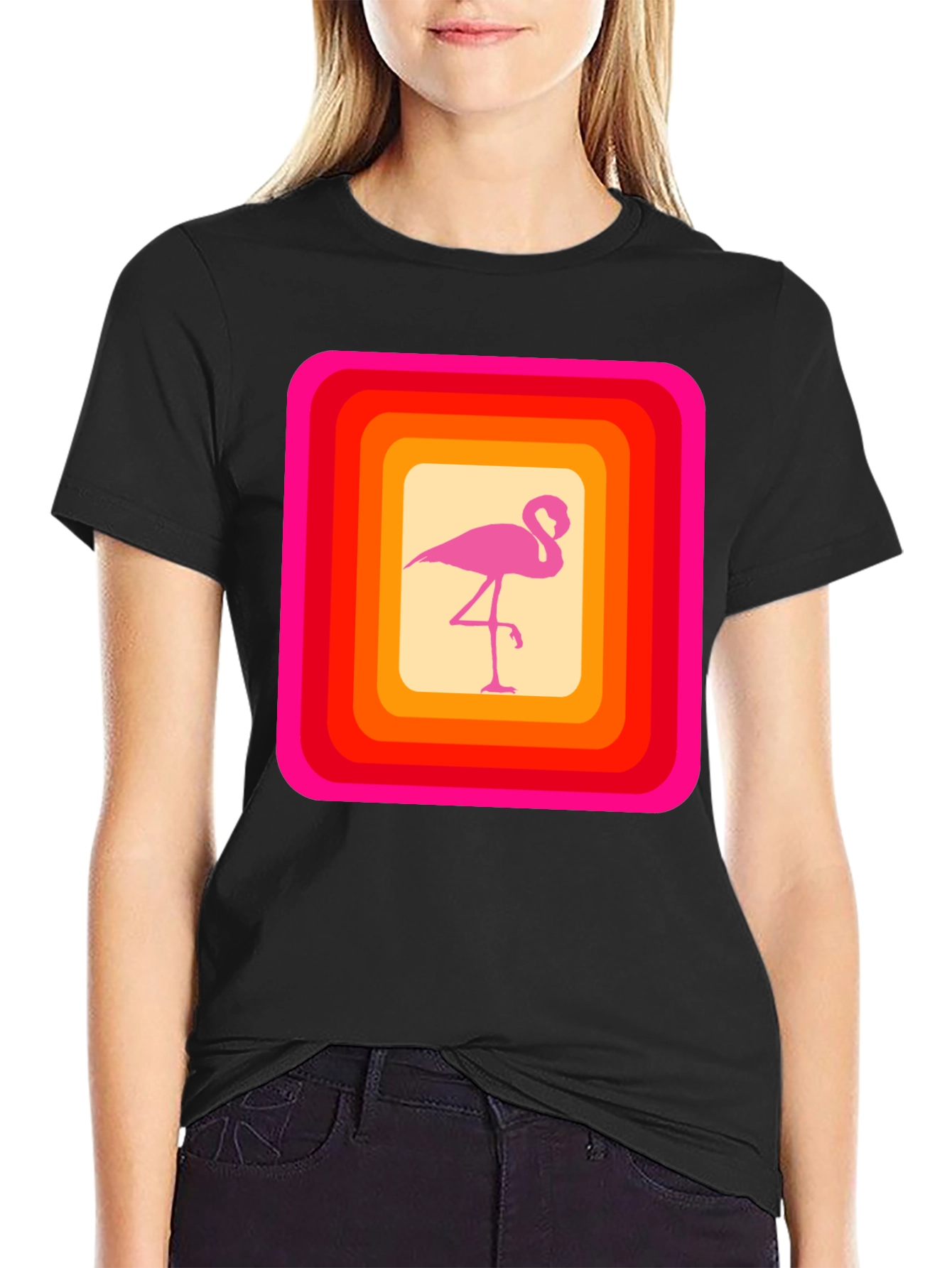 Retro Flamingo Graphic T-Shirt