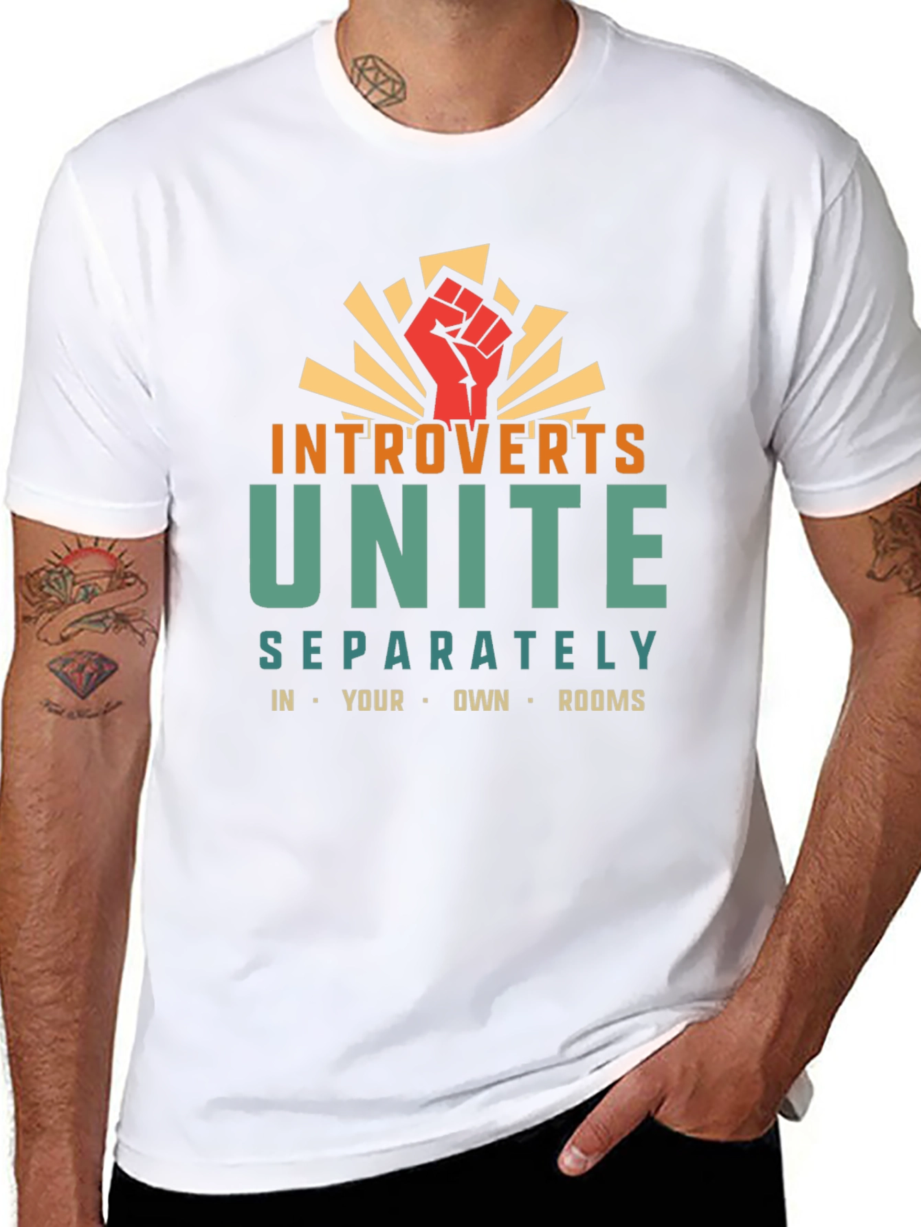 Introverts Unite T-Shirt - Separately in Your Own Rooms